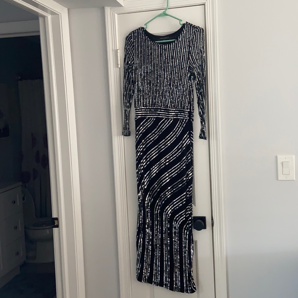 French connection long sleeved maxi with sequence